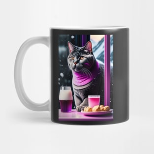 British Shorthair enjoys a hot beverage Mug